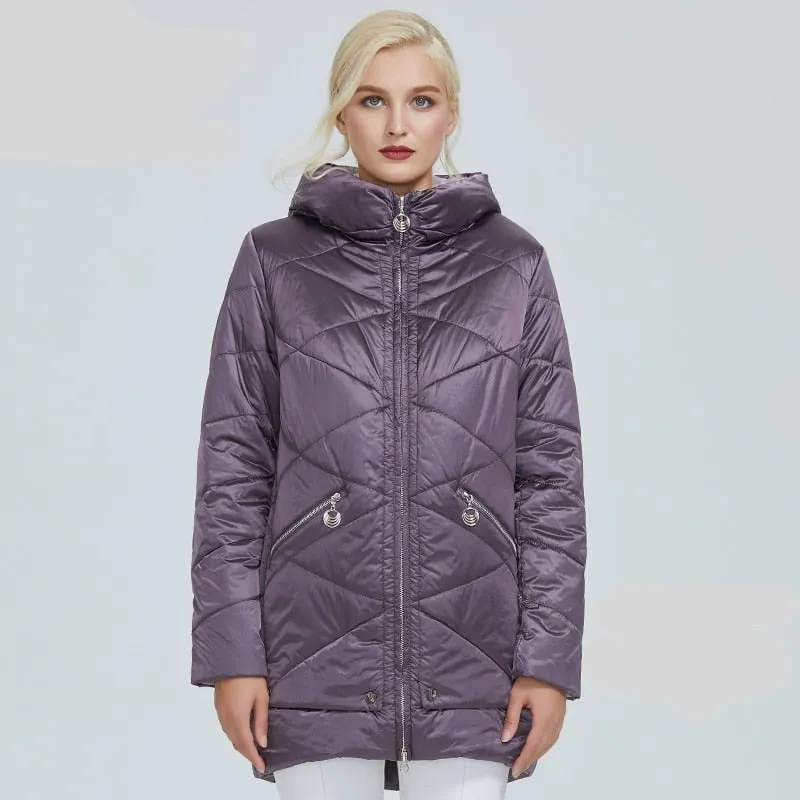 Quilted Down Waterproof Coat with Hood