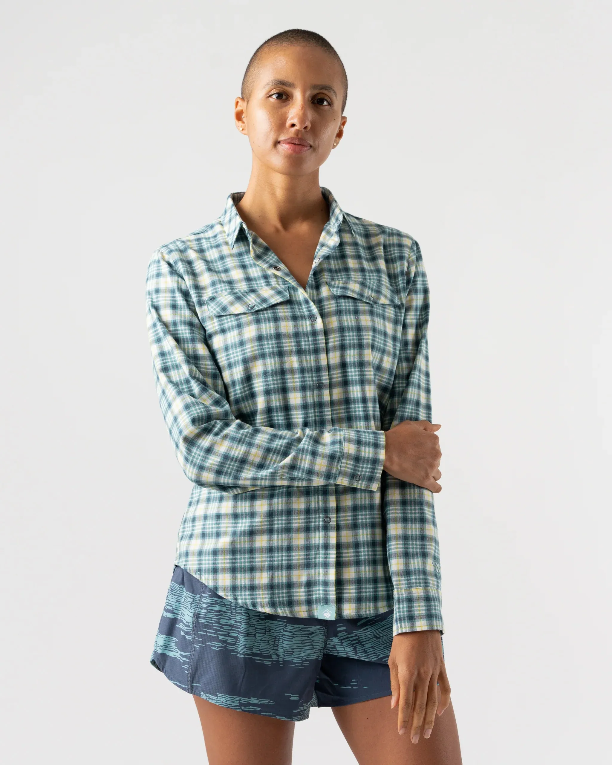 rabbit | High Country LS Flannel | Women's | Dusty Turquoise