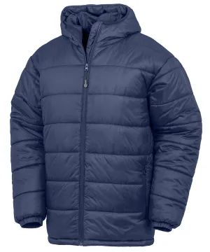 Recycled hooded padded parka | Navy