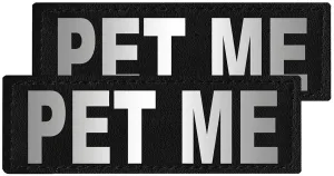 Reflective "Pet Me" Patches, Set of 2