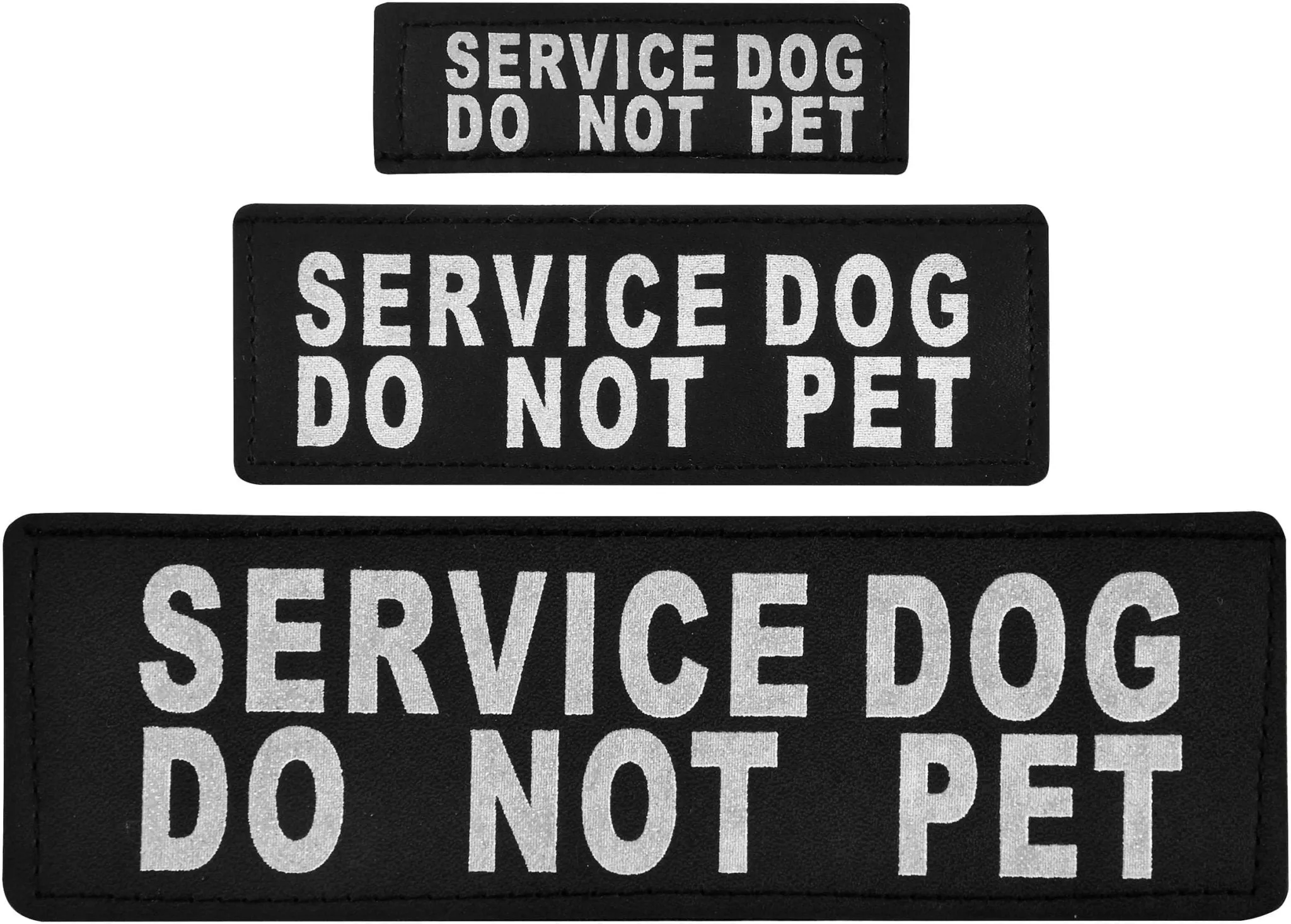 Reflective "Service Dog Do Not Pet" Patches, Set of 2