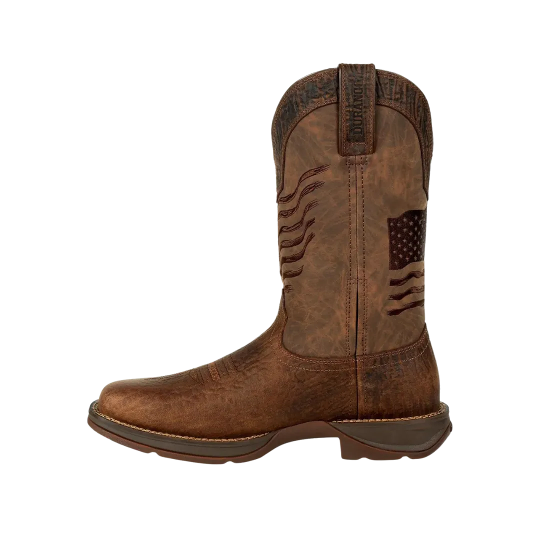 Rocky Boot Rebel Durango Men's Brown Distressed Flag Embroidery Boot