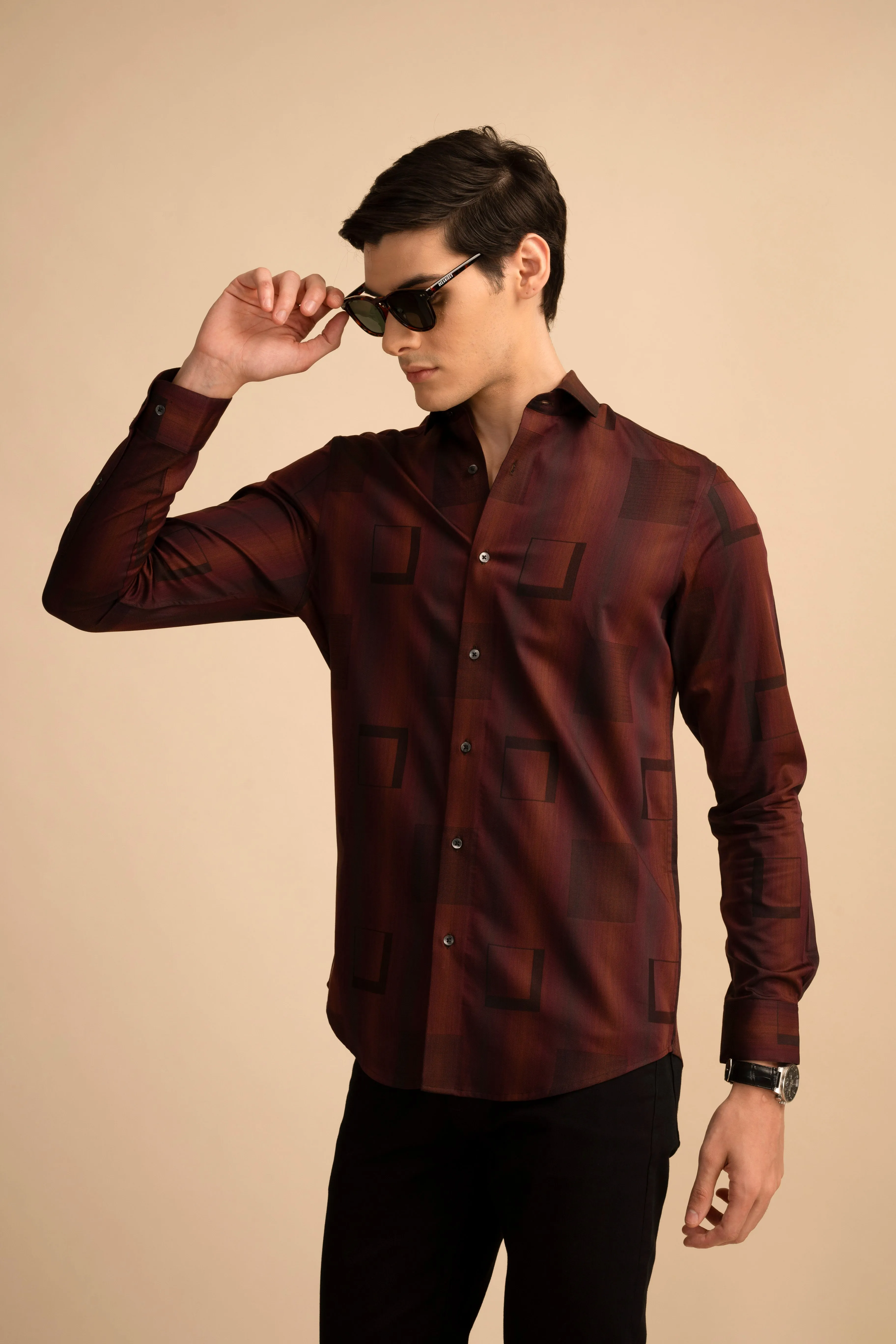 Rust Cube Pattern Shirt EOSS