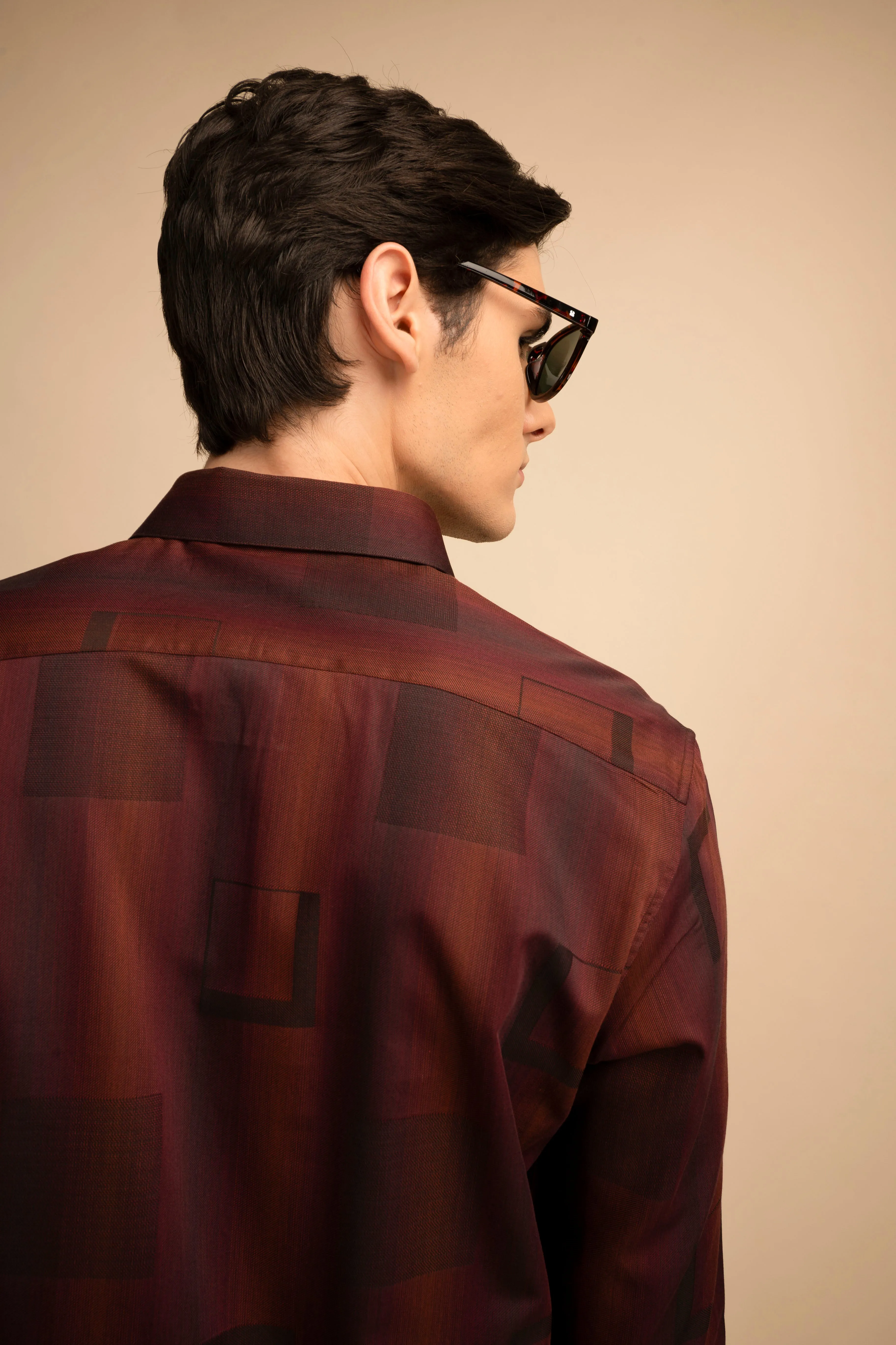 Rust Cube Pattern Shirt EOSS