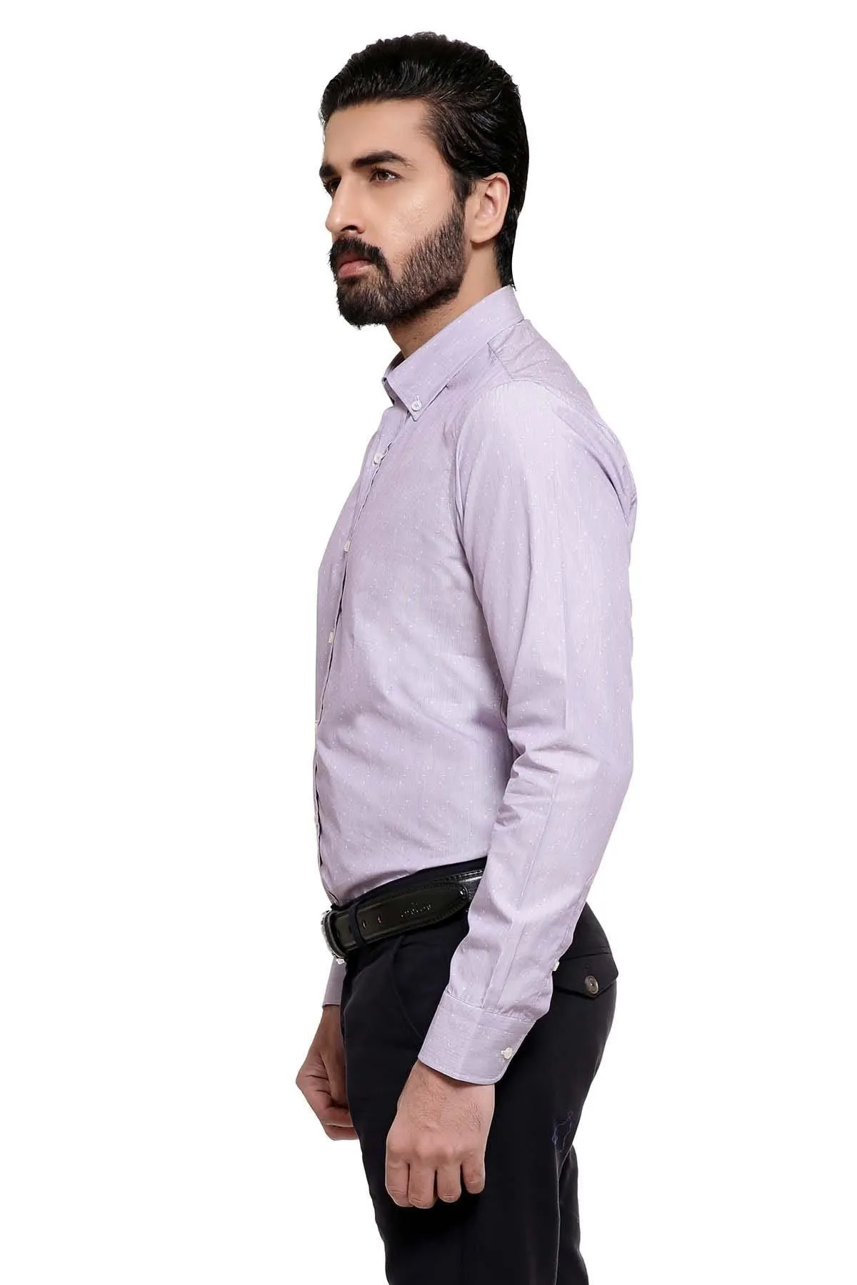 SMART SHIRT BUTTON DOWN FULL SLEEVE LIGHT PURPLE