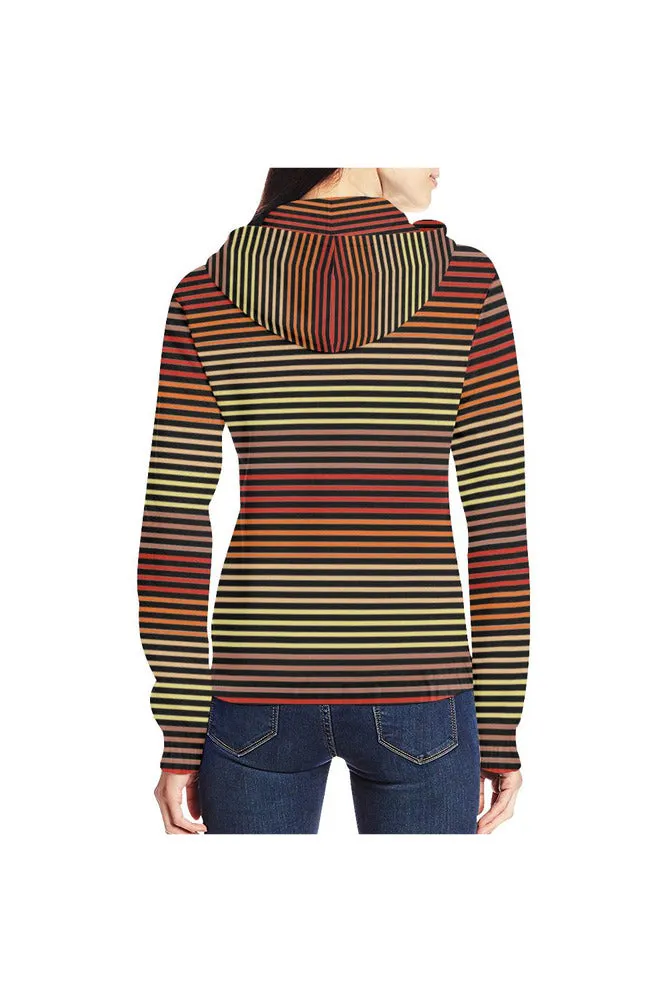 Spectral Lines All Over Print Full Zip Hoodie for Women (Model H14)