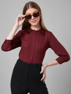 Style Quotient Women Maroon Solid Shirts