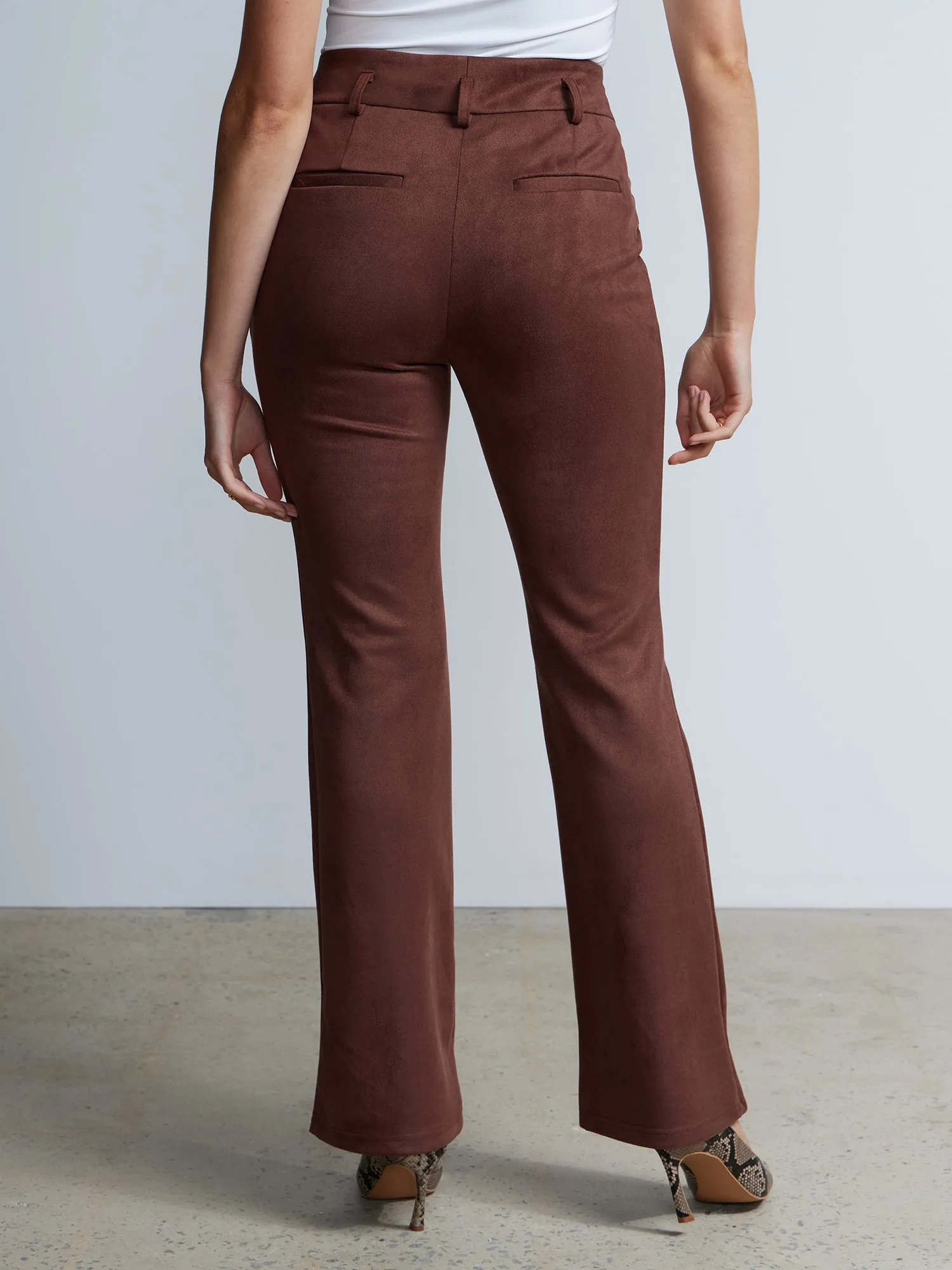 Suede High Rise Bootcut Pant