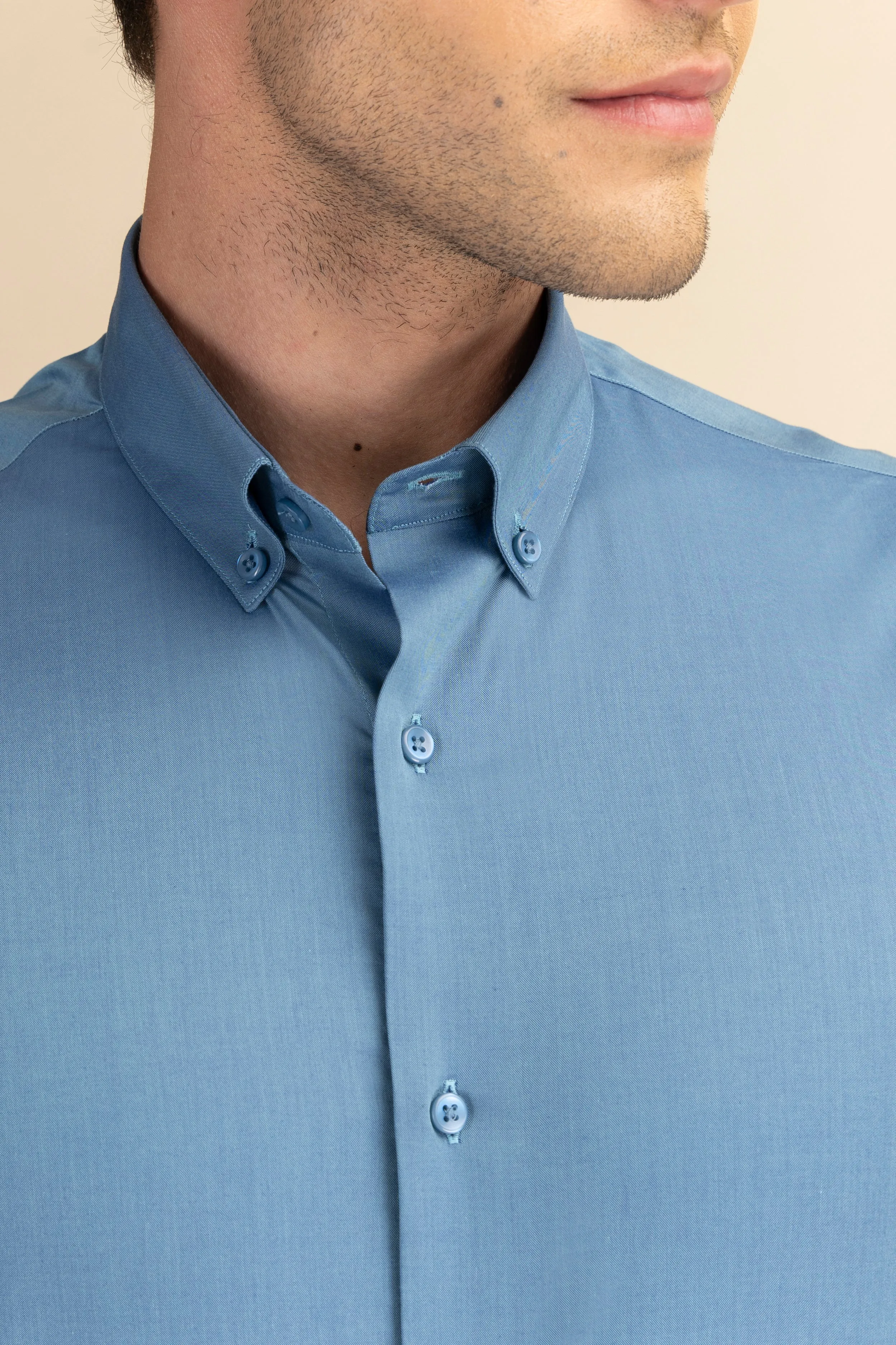 Teal Poplin Solid Shirt