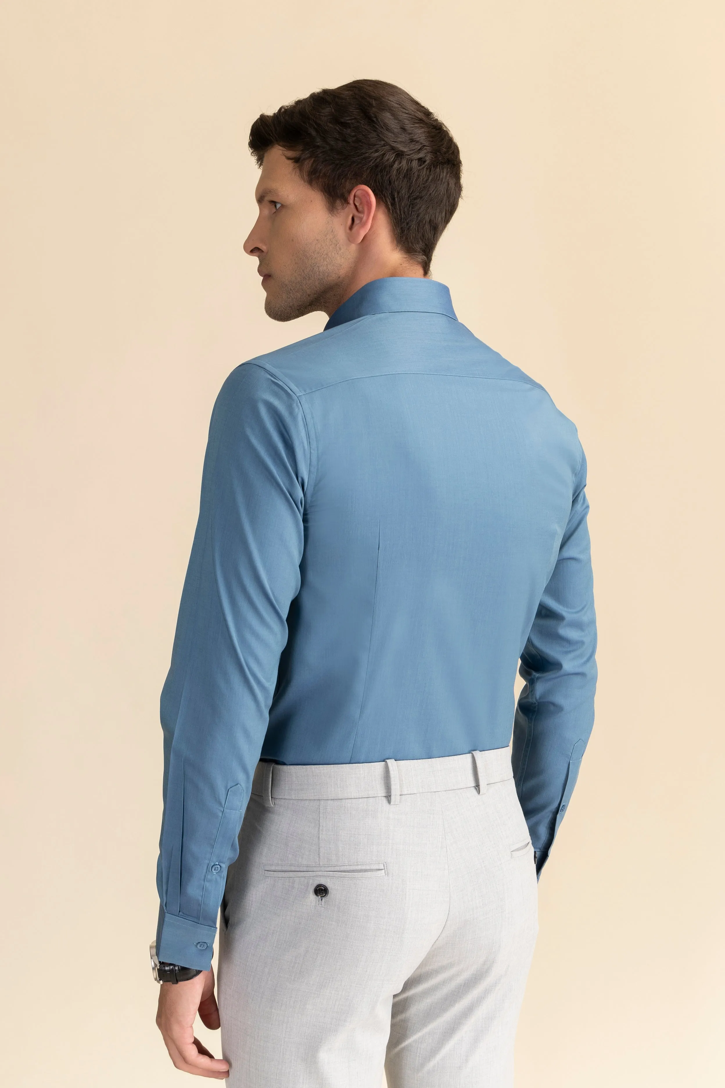 Teal Poplin Solid Shirt