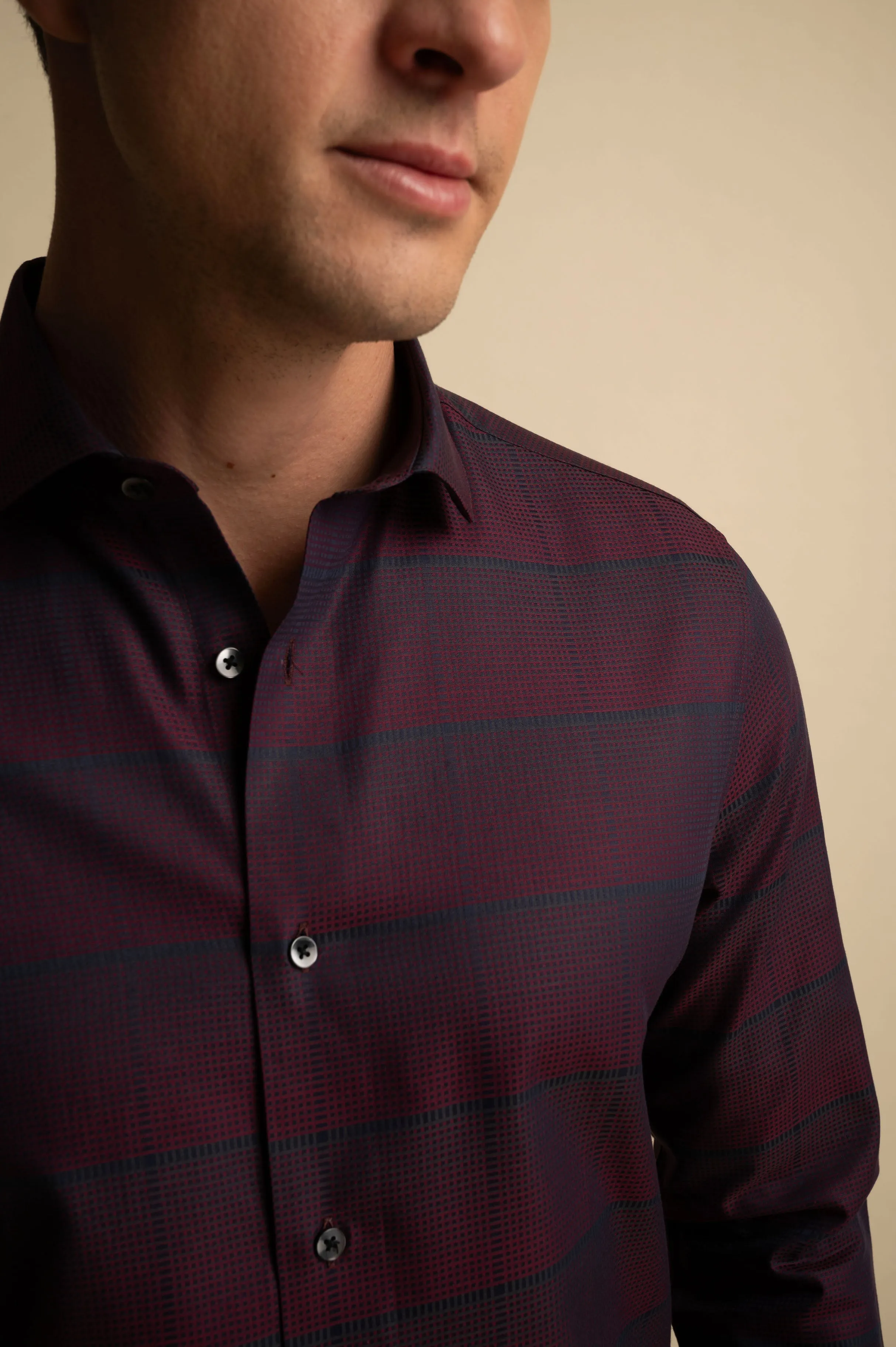 Wine Broad Stripe Shirt