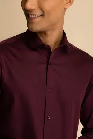 Wine Sateen Shirt