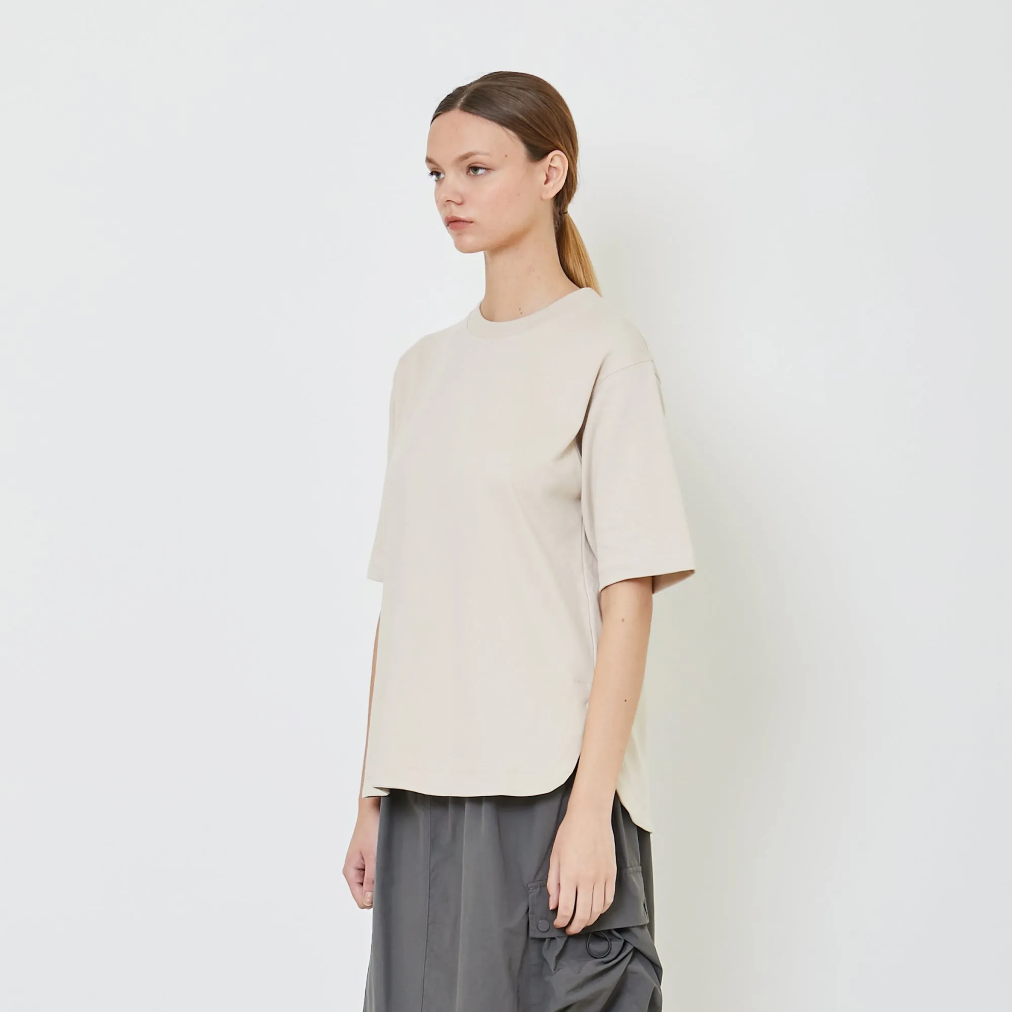 Women Essential Oversized Top - Sand - SW2401067F