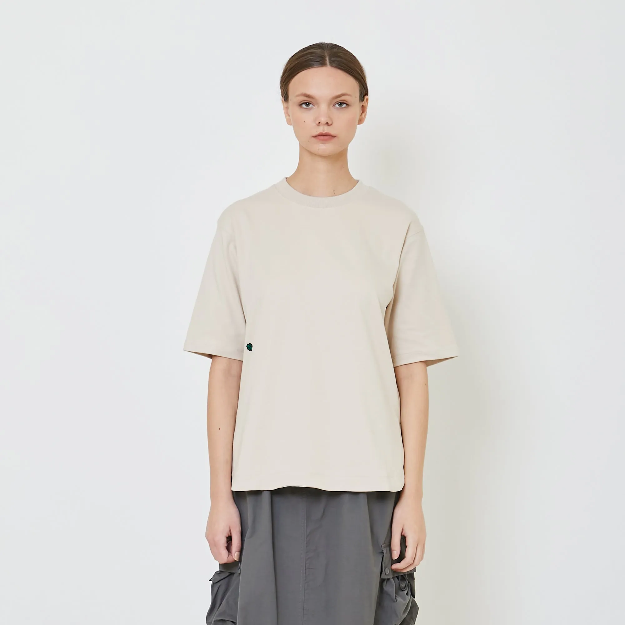 Women Essential Oversized Top - Sand - SW2401067F