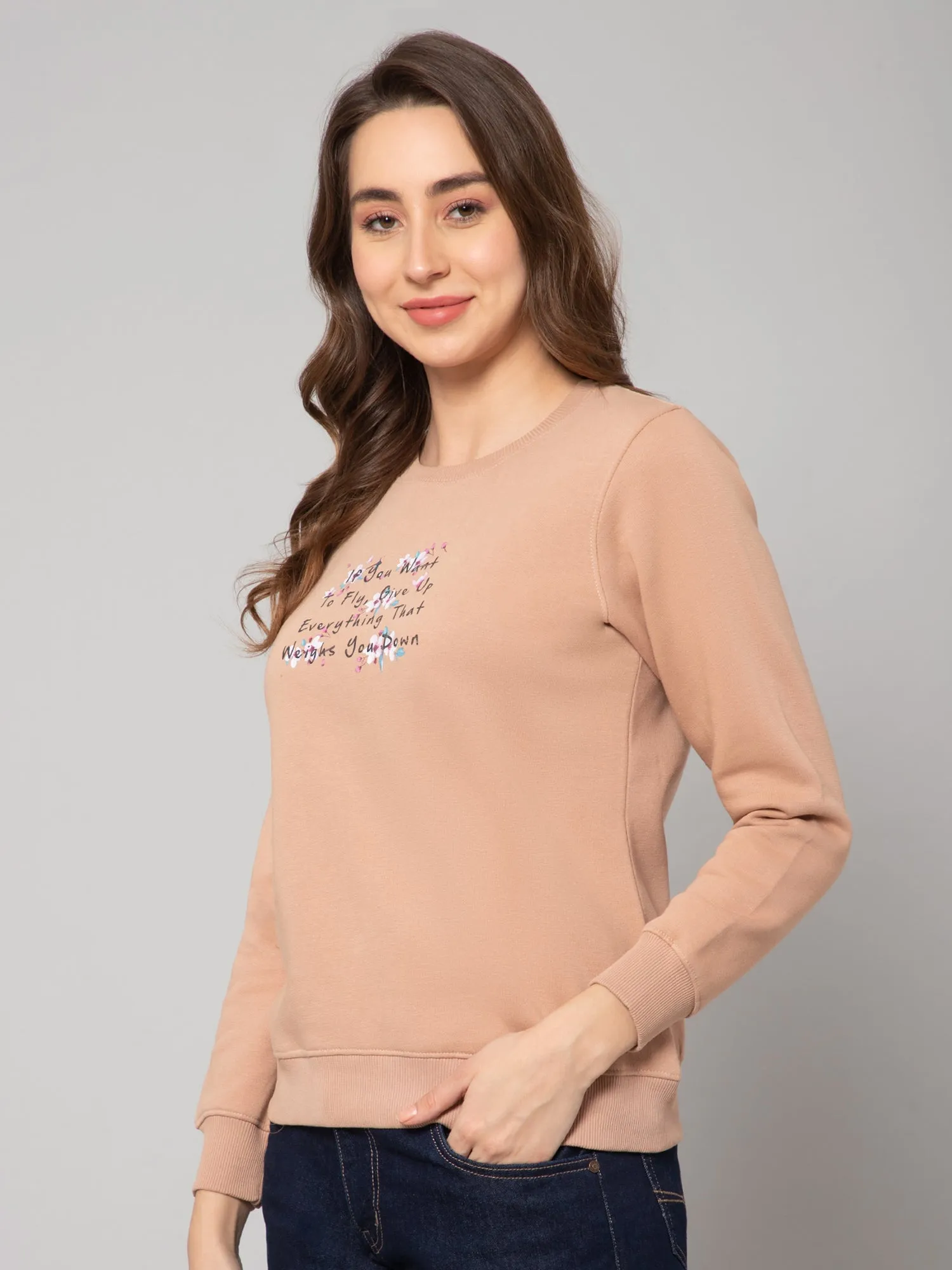 Women Light Brown Sweatshirts