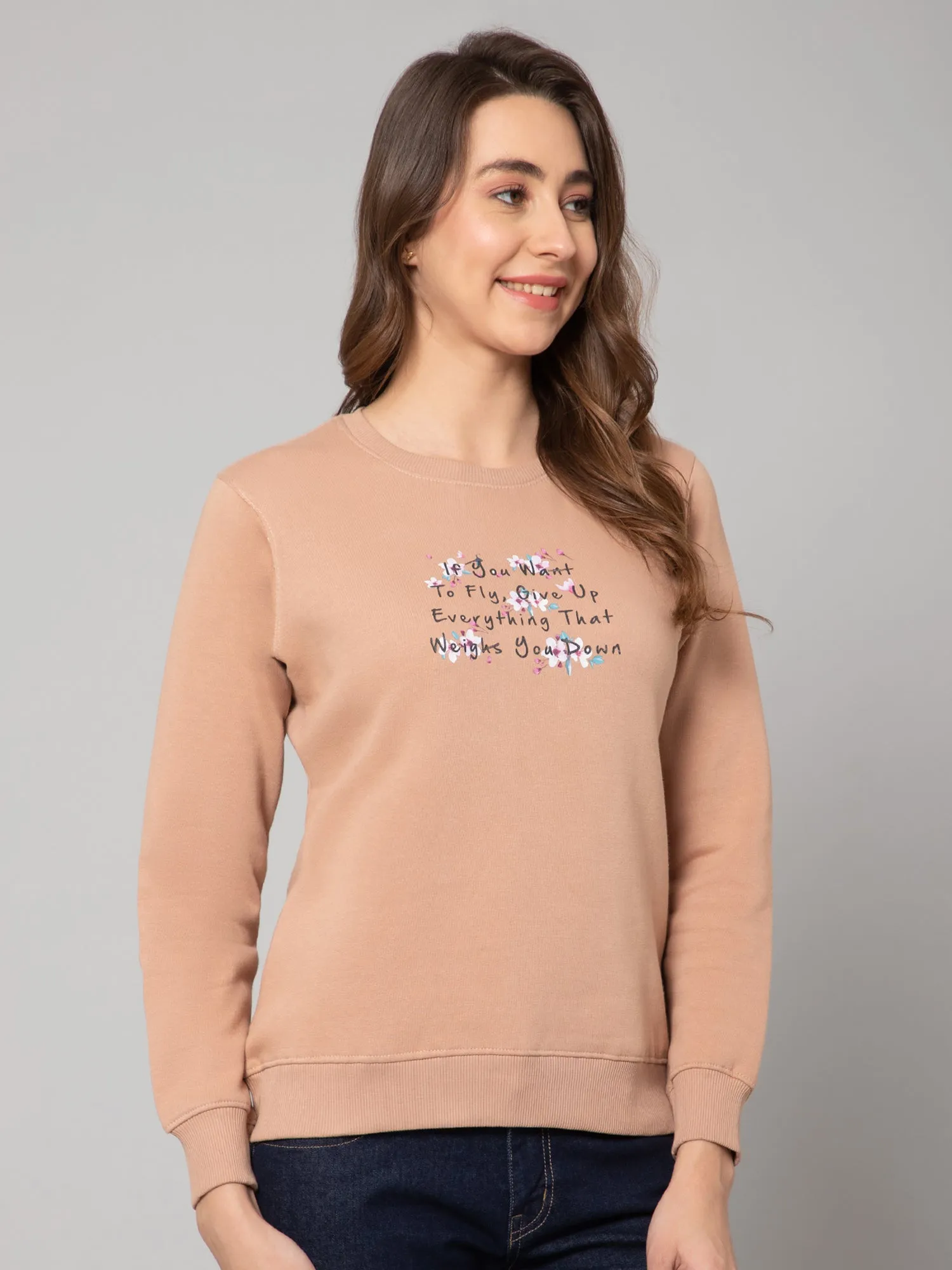 Women Light Brown Sweatshirts