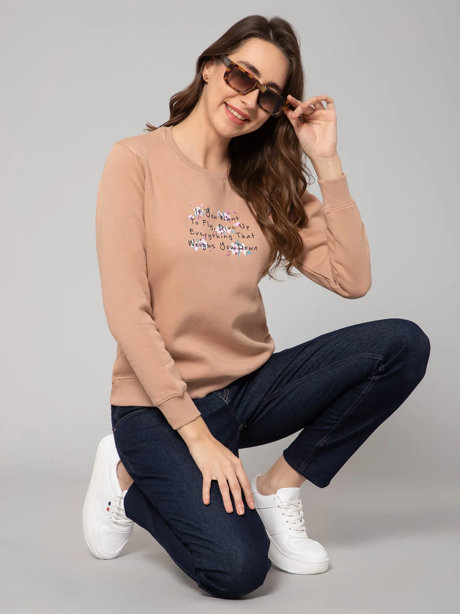 Women Light Brown Sweatshirts