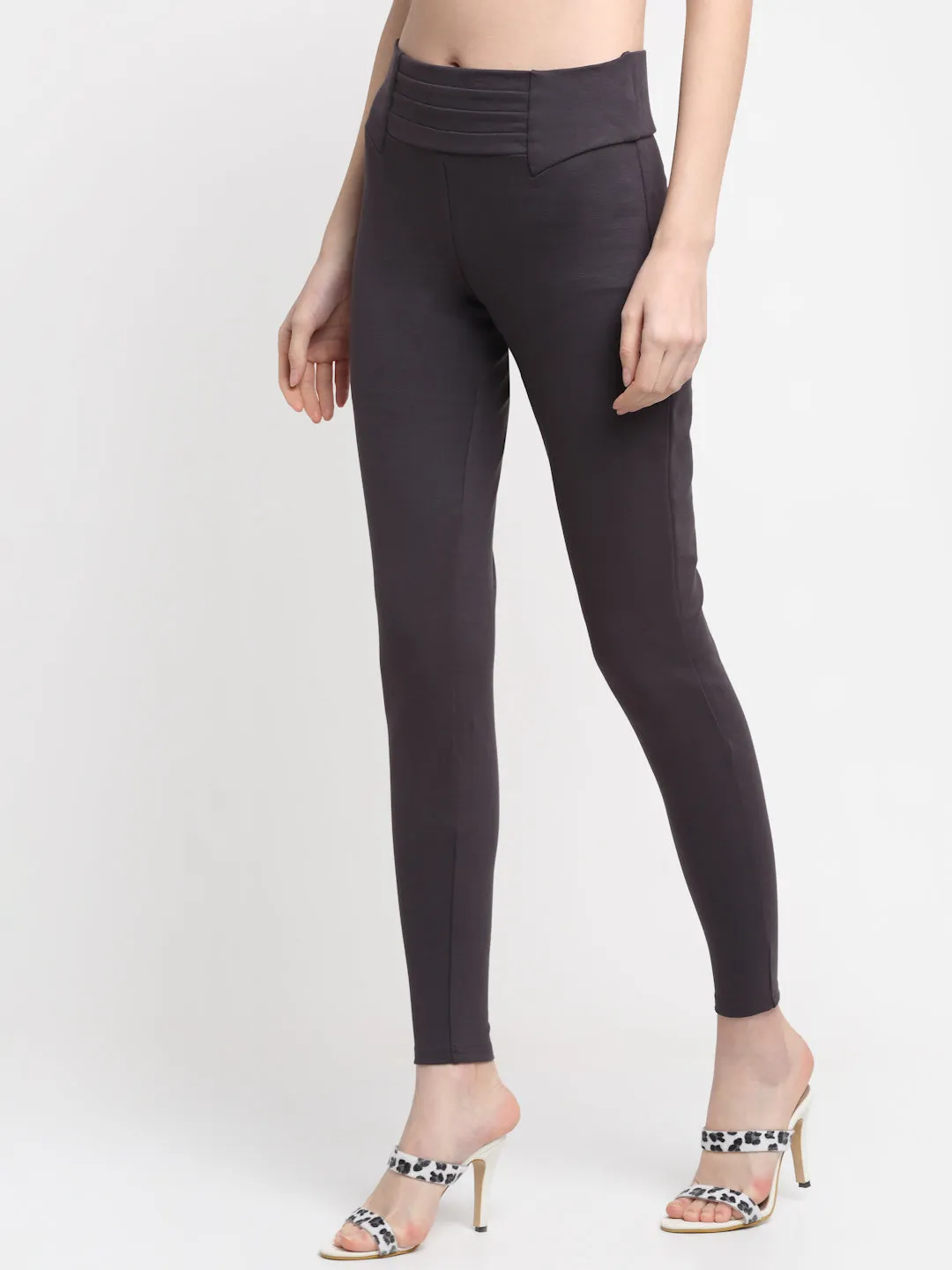 Women's  Broad waistband Charcoal  High rise Jeggings