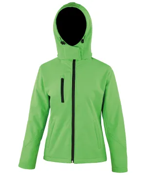 Womens Core TX performance hooded softshell jacket | Vivid Green/Black