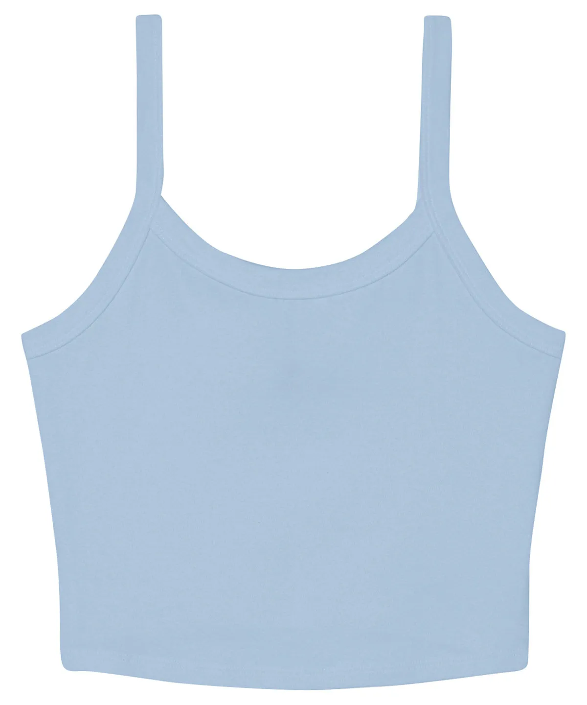 Womens micro rib spaghetti strap tank | Solid Baby Blue Blend