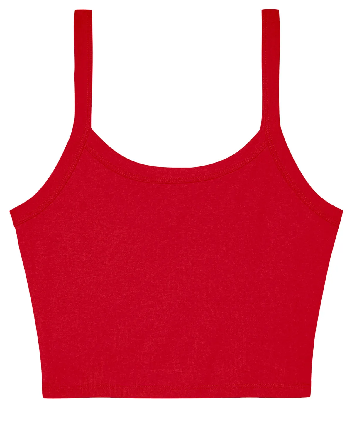 Womens micro rib spaghetti strap tank | Solid Red Blend