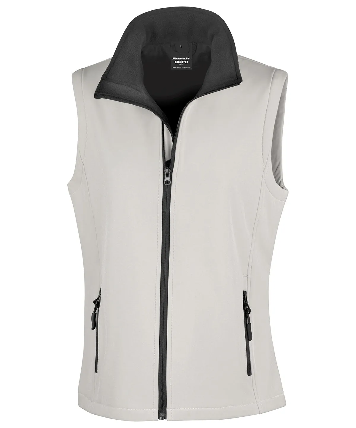 Womens printable softshell bodywarmer | White/Black