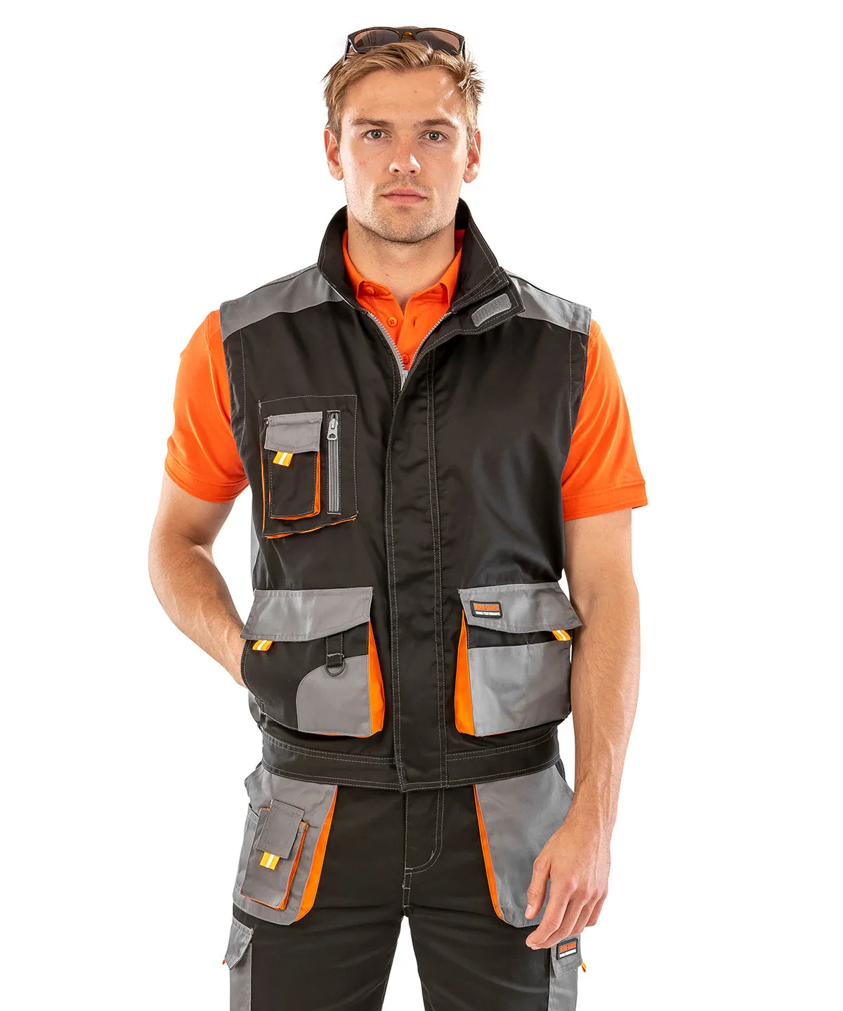 Work-Guard lite gilet | Grey/Black/Orange